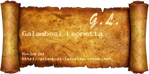 Galambosi Leonetta névjegykártya